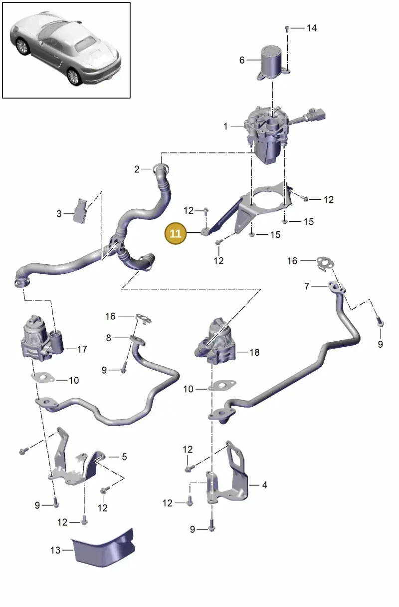 0PC131085 Porsche Bracket for Secondary Air Pump