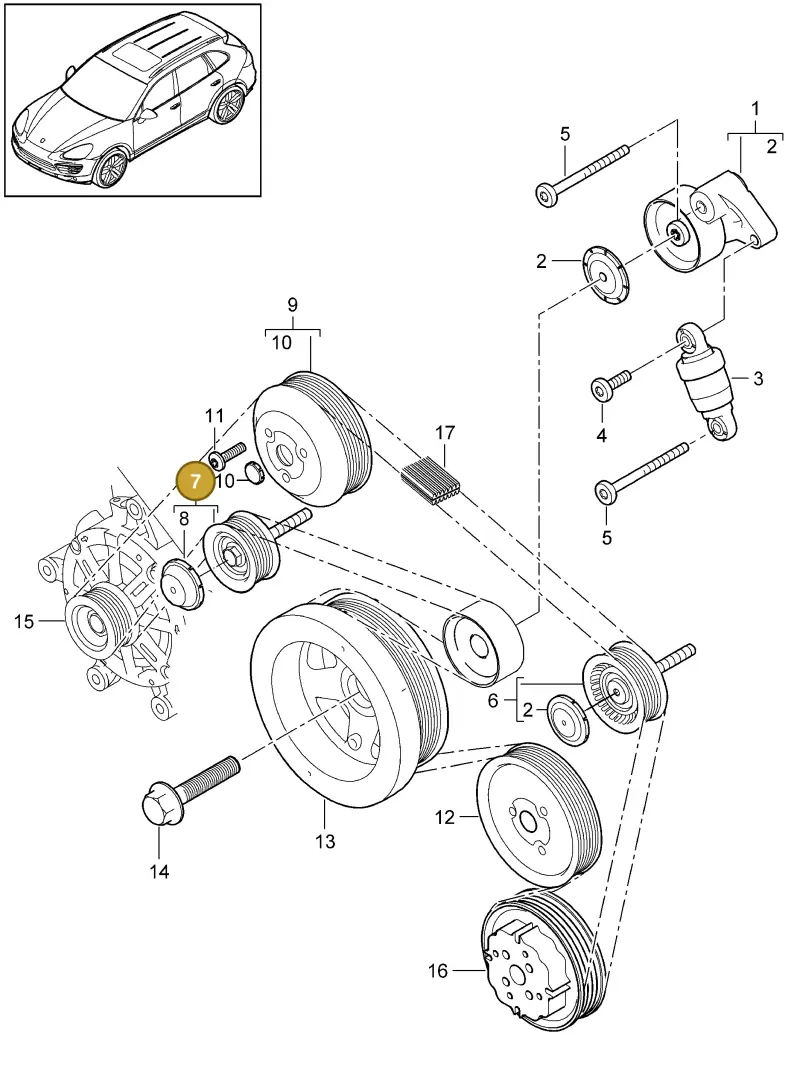 94610211876 Porsche Idler Pulley