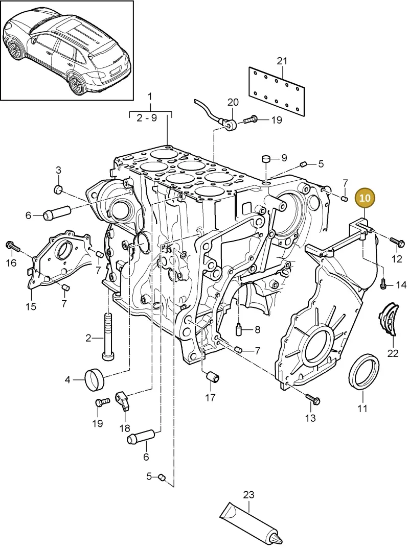 95510117311 Porsche Cover for Timing Chain