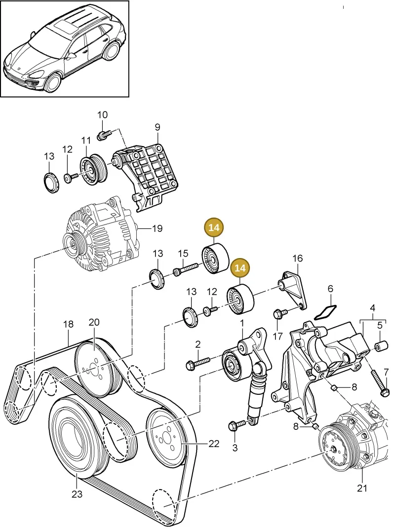 95510211921 Porsche Idler Pulley