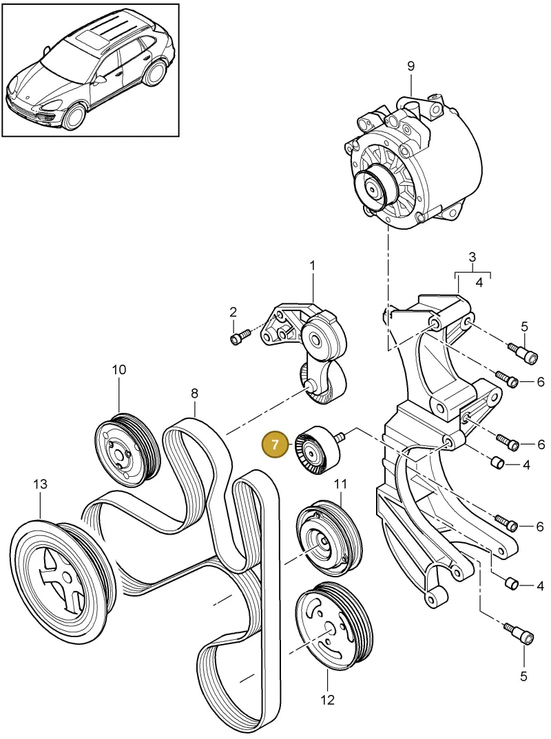 95510227600 Porsche Idler Pulley