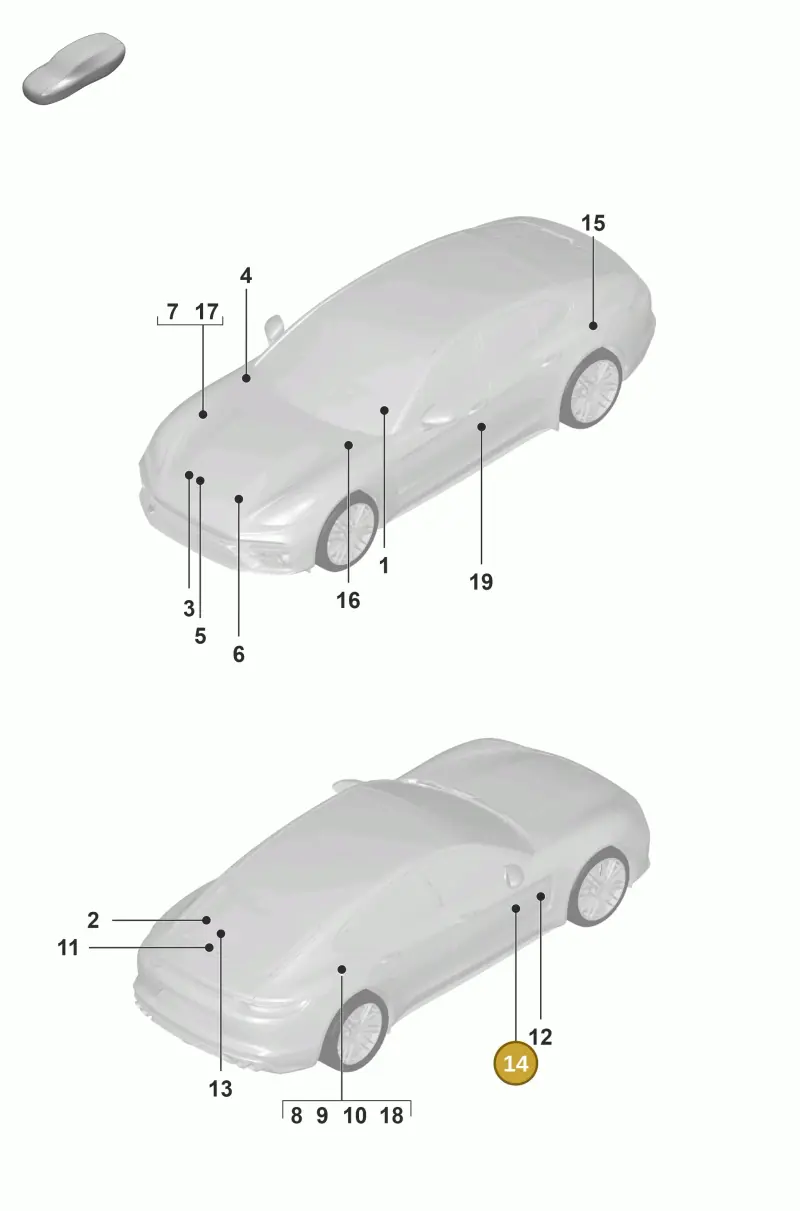 95570143520 Porsche Warning Sign