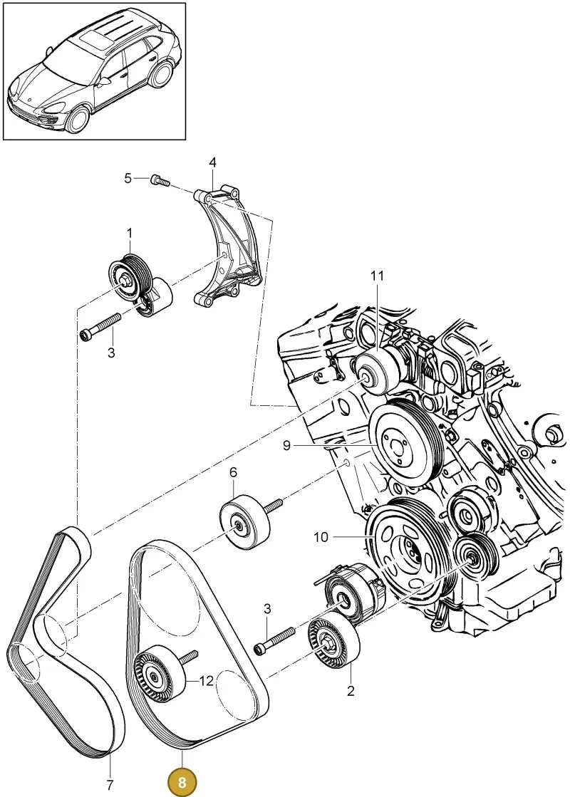 95810225120 Porsche Poly-V-Belt