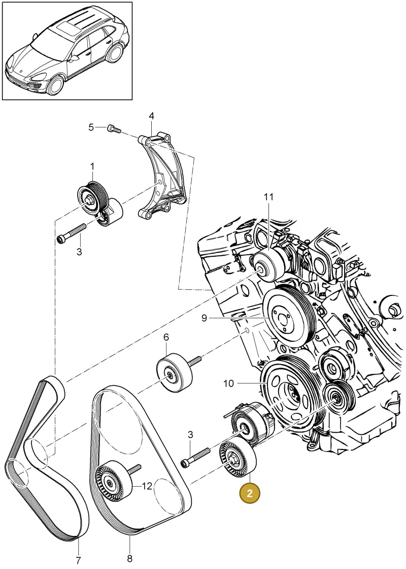 95810236131 Porsche Belt Tensioner Damper