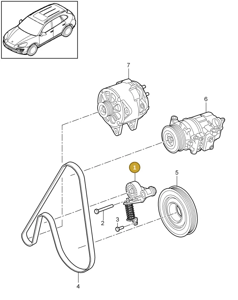 95810236160 Porsche Belt Tensioner Damper