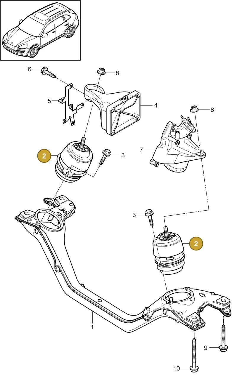 95837504900 Porsche Hydro-Mounting