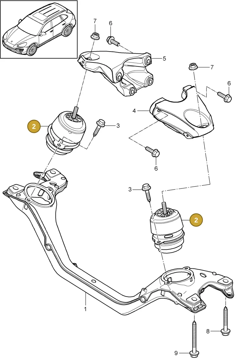 95837504940 Porsche Hydro-Mounting