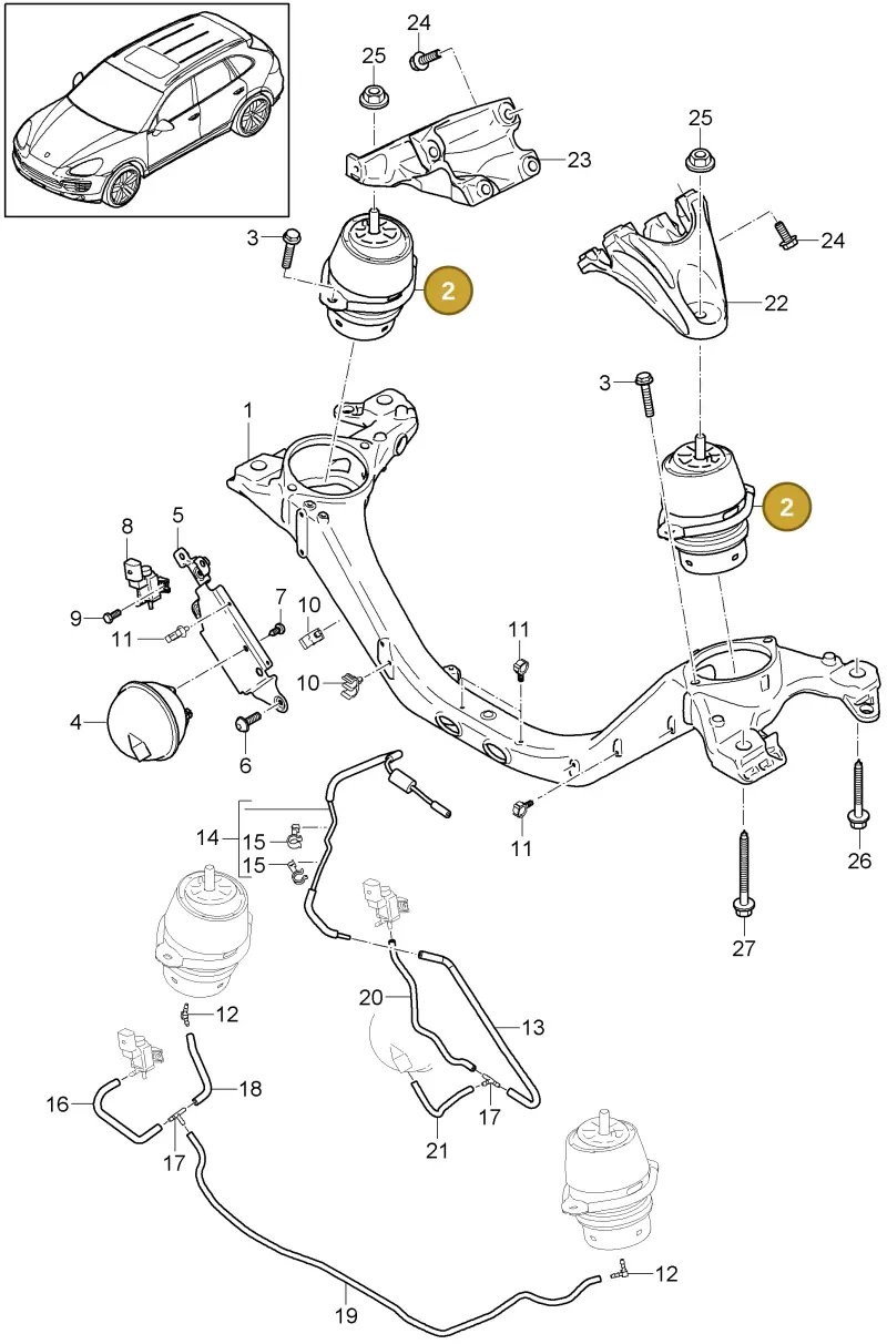 95837504960 Porsche Hydro-Mounting