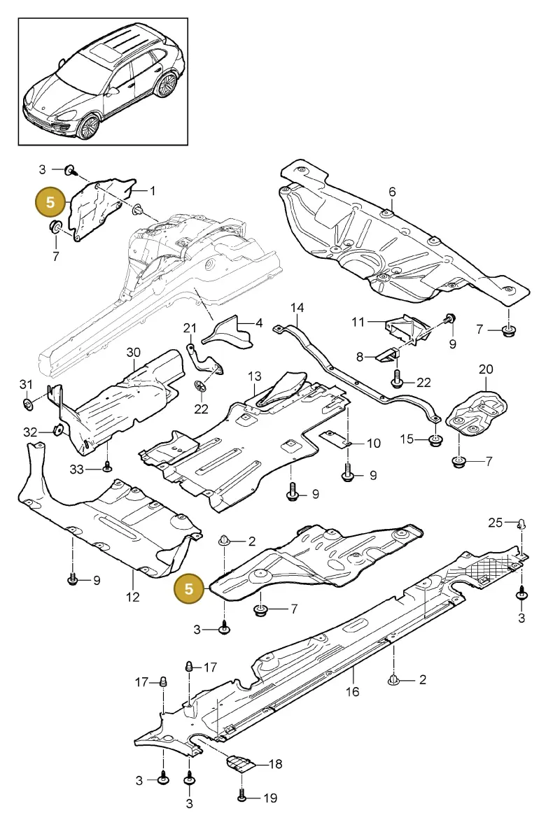95850468100 Porsche Heat Shield for Tunnel