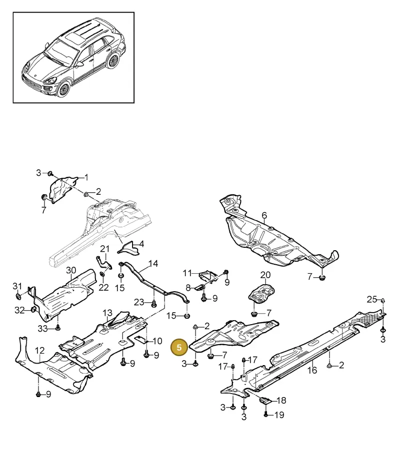 95850468101 Porsche Heat Shield for Tunnel
