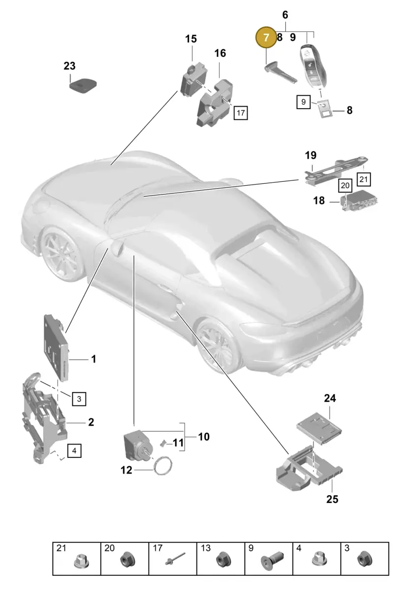 95853891600 Porsche Emergency Key