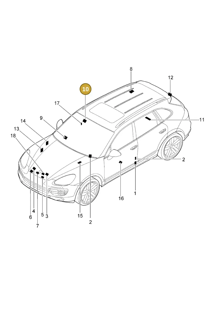 95870143500 Porsche Warning Sign