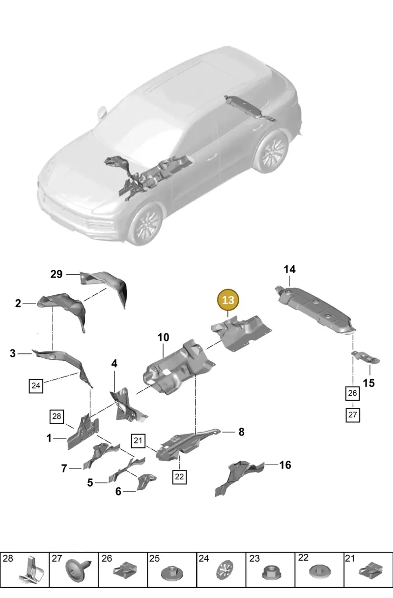 95882569100 Porsche Heat Shield for Tunnel