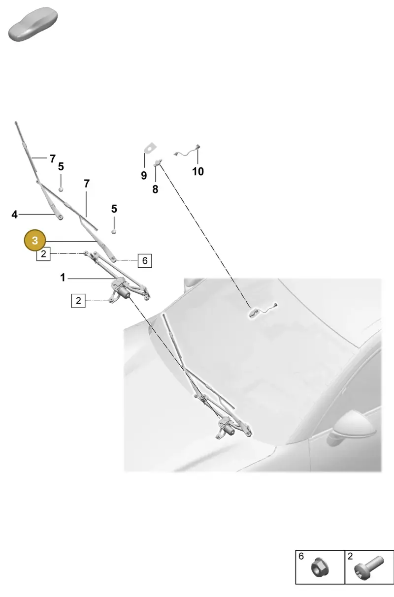 95C955409B Porsche Wiper Arm