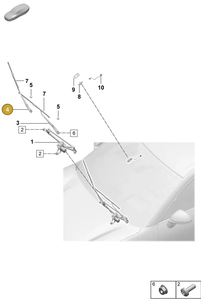 95C955410 Porsche Wiper Arm