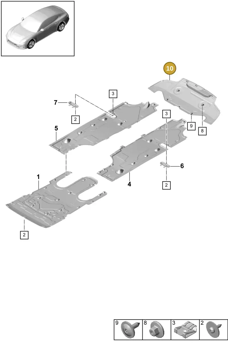 971825505A Porsche Underbody Trim