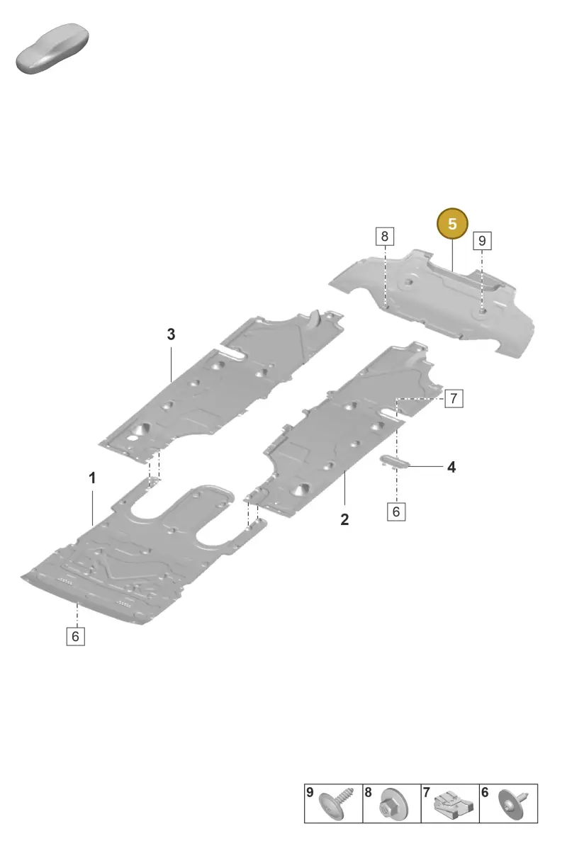 971825505E Porsche Underbody Trim