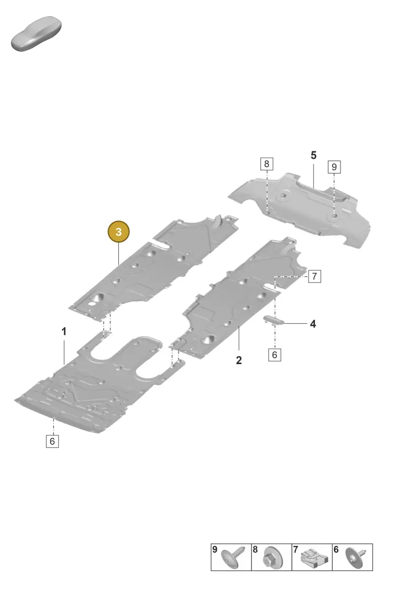 971825522AA Porsche Underbody Trim