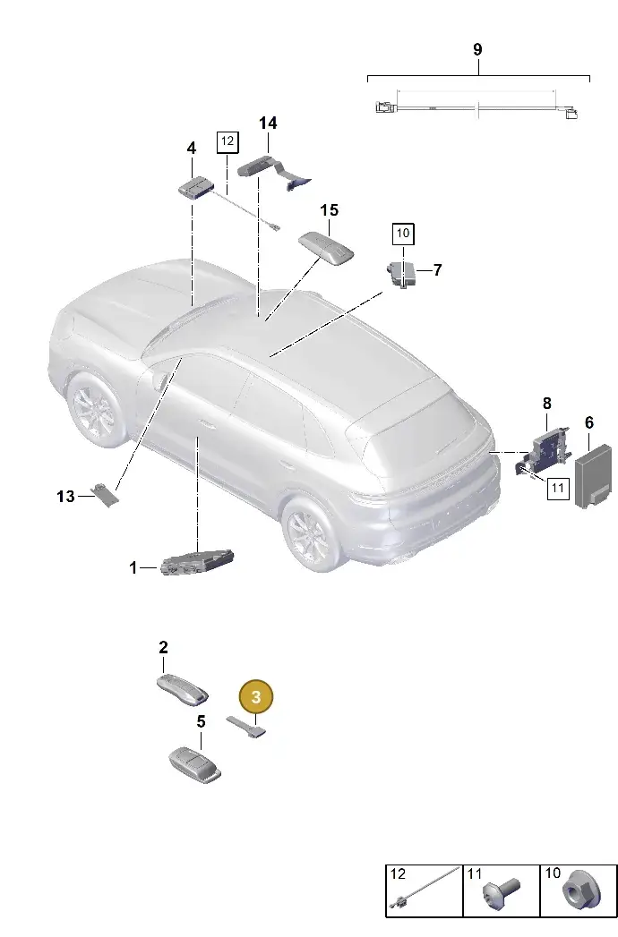 971837216 Porsche Emergency Key