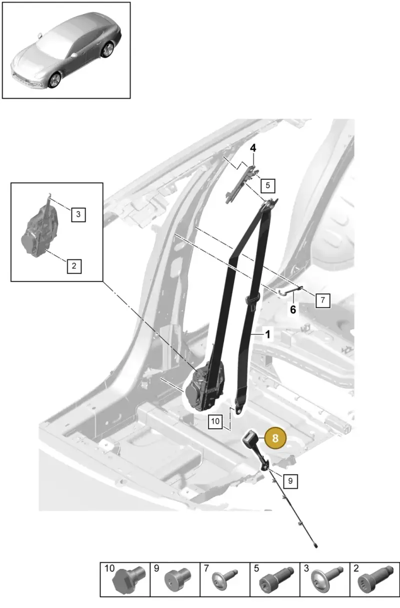 971857755A Porsche Belt Latch