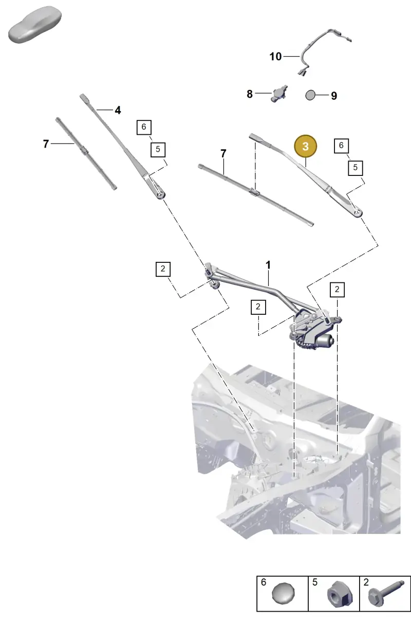 971955410A Porsche Wiper Arm
