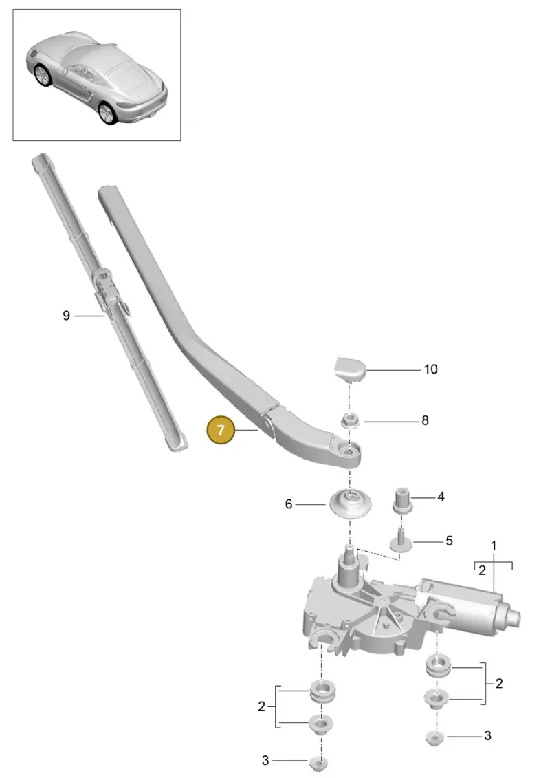 98162818101 Porsche Wiper Arm