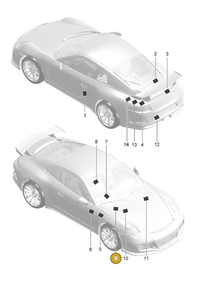 99170115100 Porsche Sticker