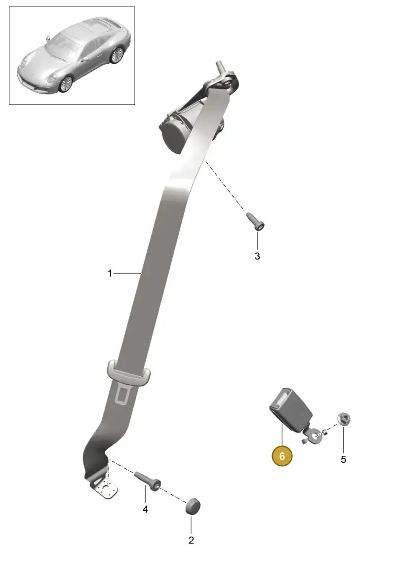 99180318600 Porsche Belt Latch