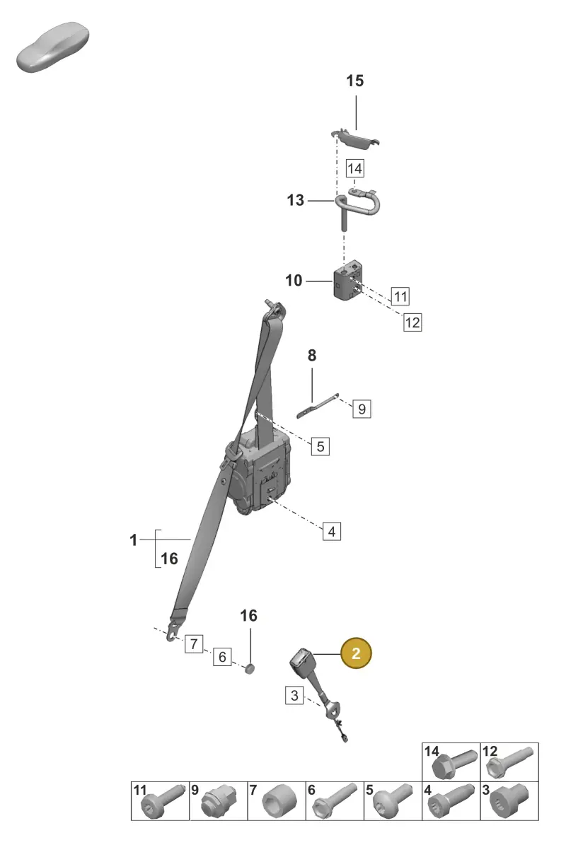 992857756E Porsche Belt Latch