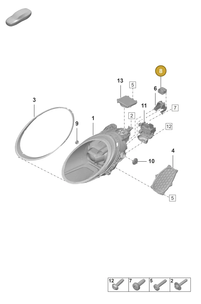 992903171 Porsche Fan for Headlamps