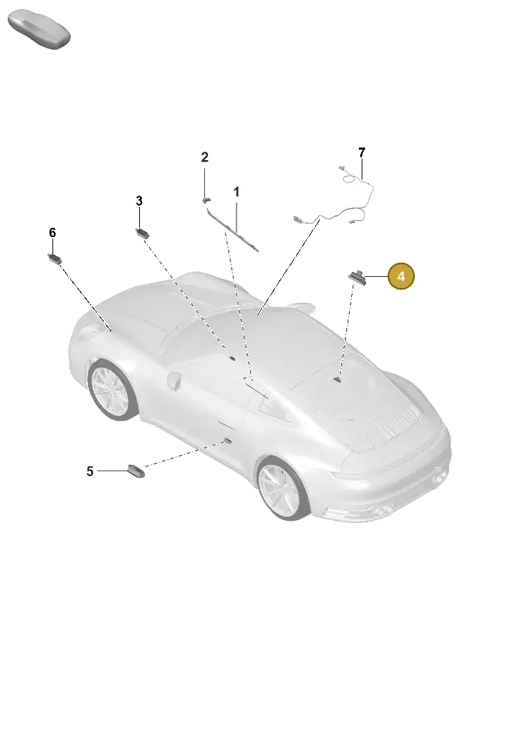 992947411 Porsche Door Warning Light