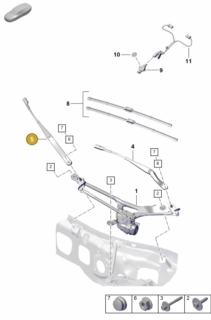 992955410A Porsche Wiper Arm