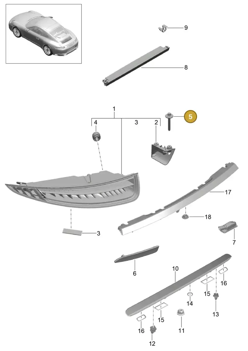 99907355101 Porsche Bolt with Washer
