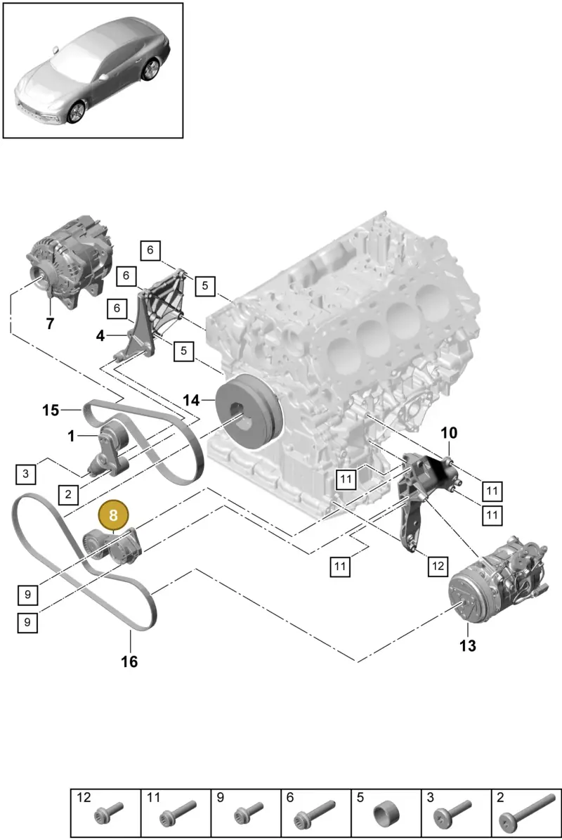 9A726093801 Porsche Belt Tensioner Damper