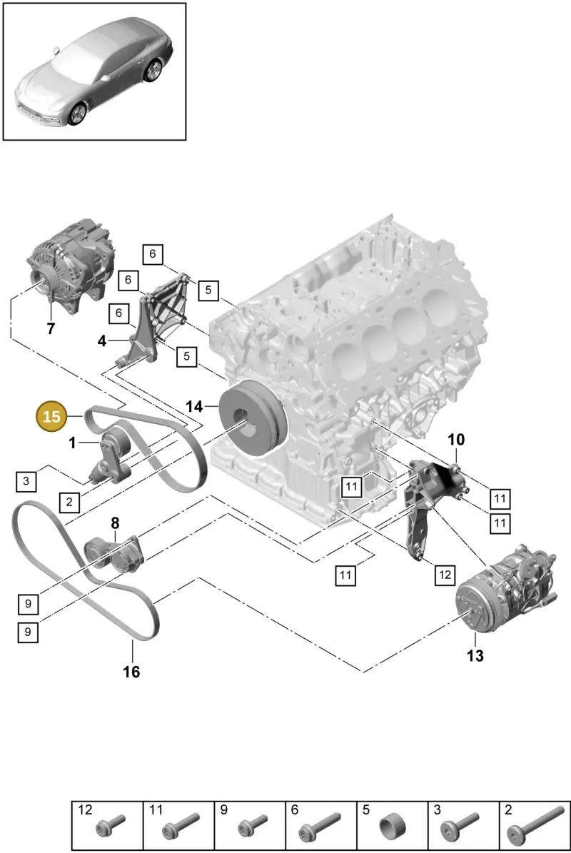 9A790313700 Porsche Poly-V-Belt