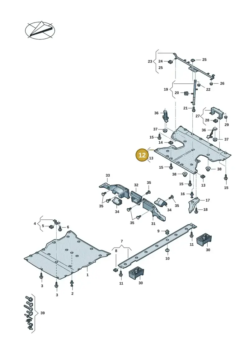 9J1825213E Porsche Underbody Trim