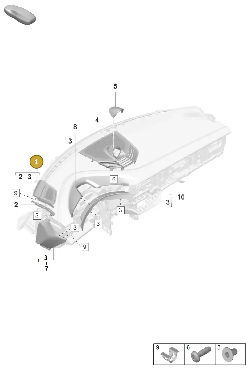 9J18681485Q0 Porsche Loudspeaker Trim (Black 5Q0)