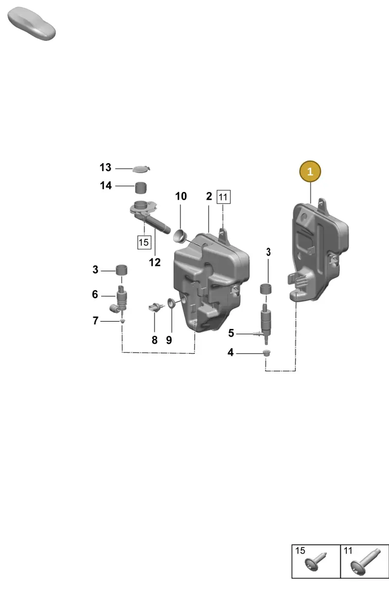 9J1955453C Porsche Wash Water Reservoir