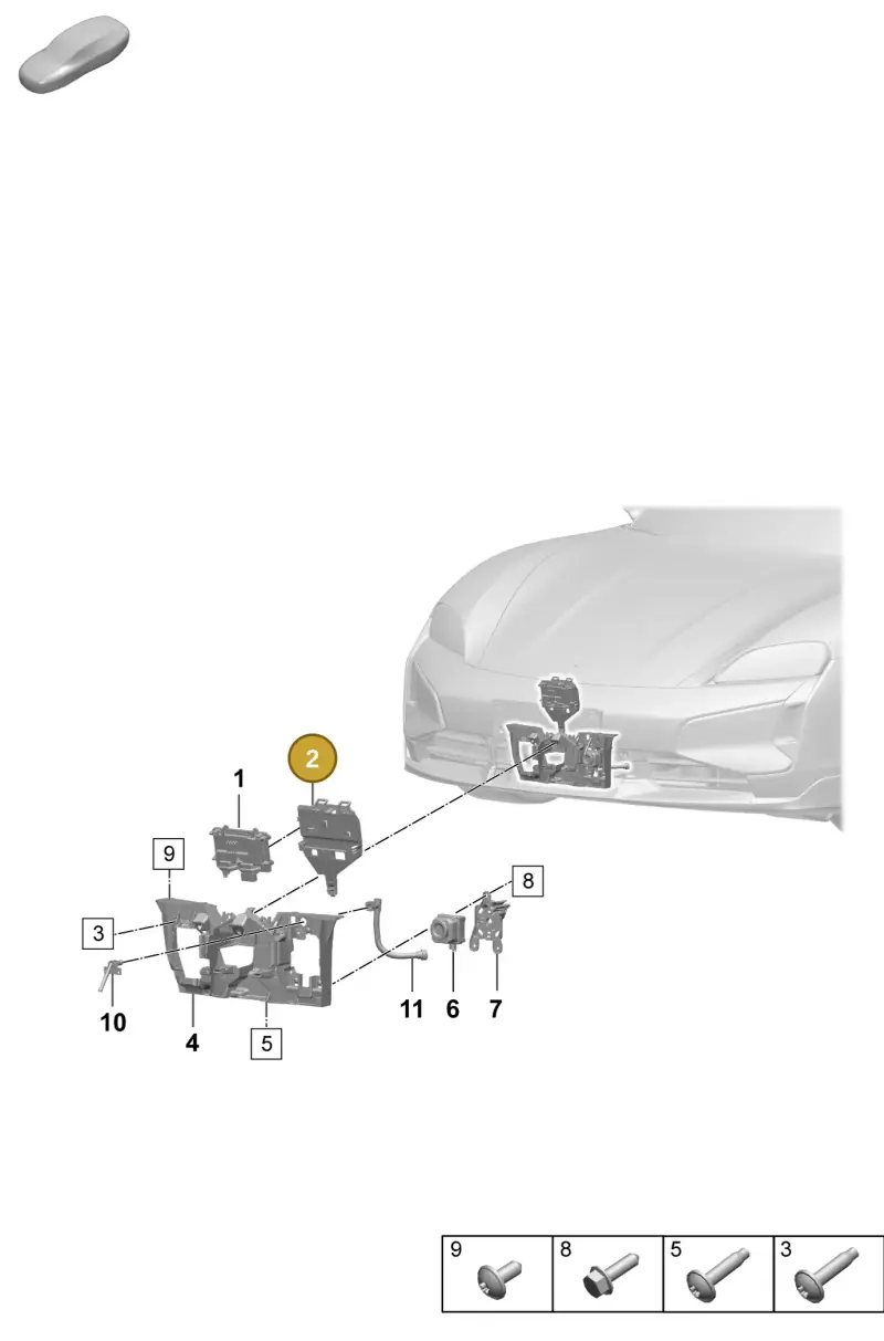 9J1980562A Porsche Retainer for Control Unit