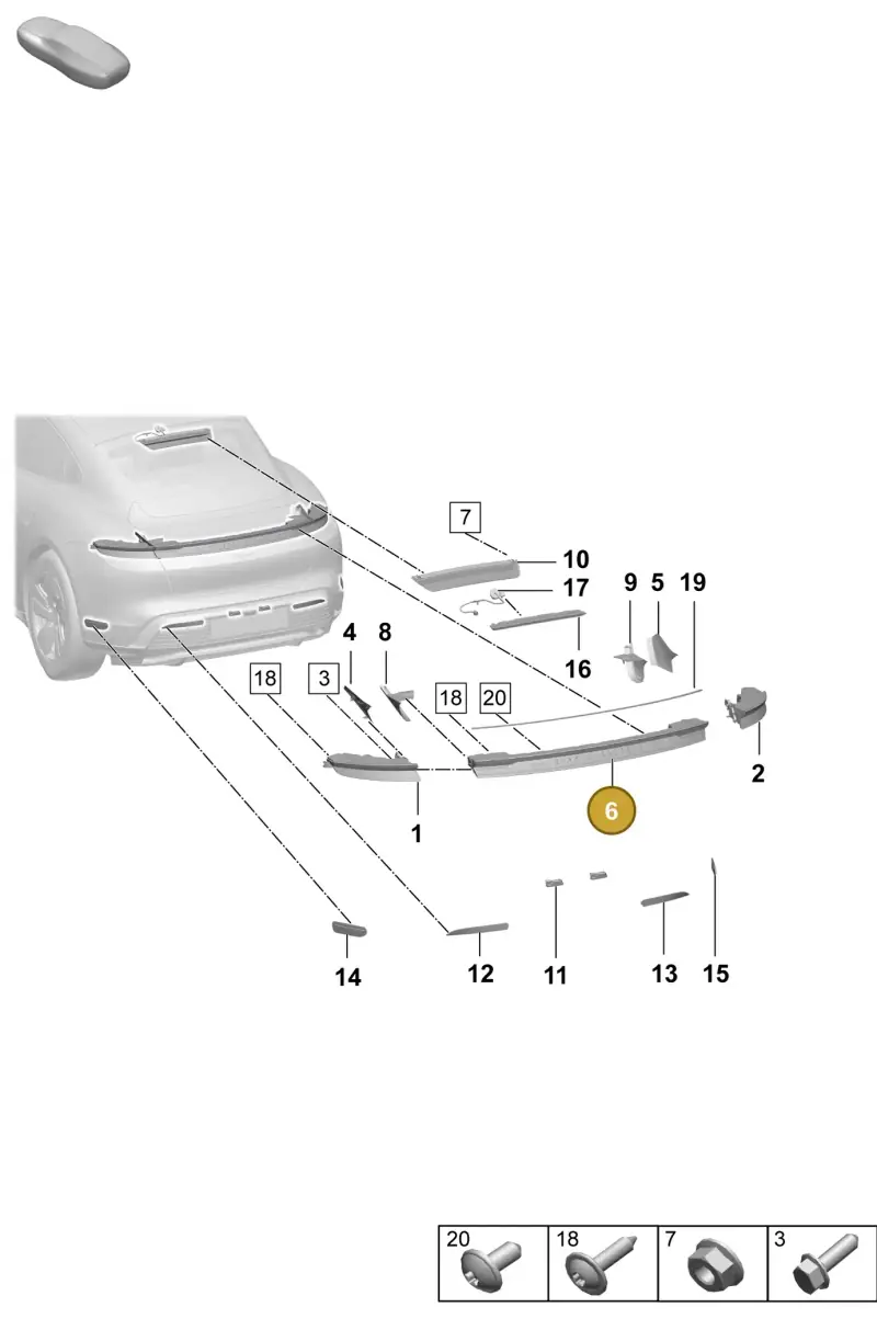 9JA945082E Porsche Light Strip