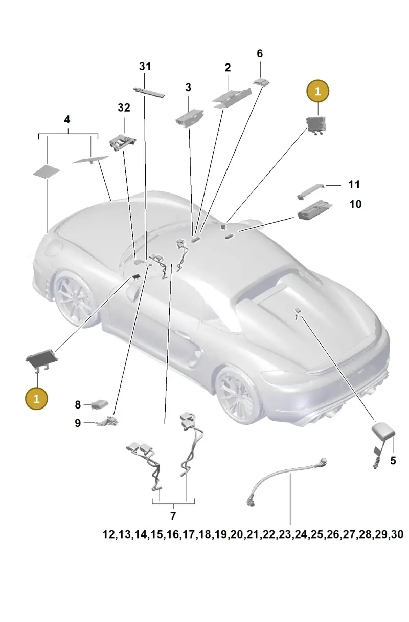9P1035225B Porsche Aerial Amplifier