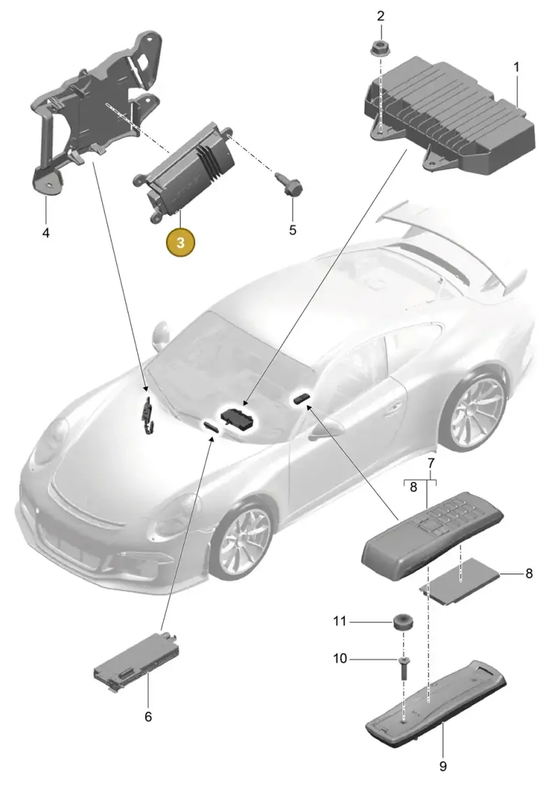 9P1035465 Porsche Auxiliary Amplifier for Bass Loudspeaker
