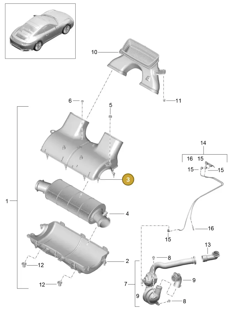 9P1129613 Porsche Housing