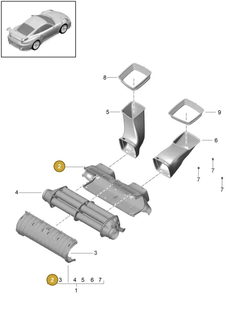 9P1129614A Porsche Housing Lower Part