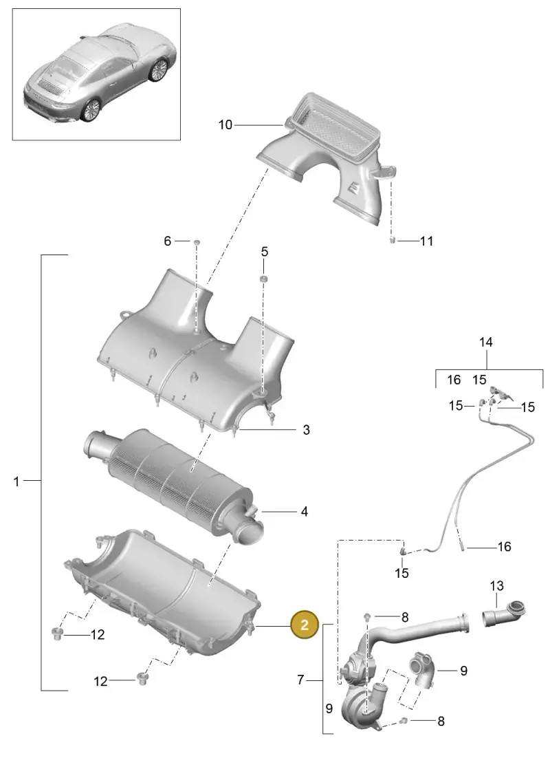 9P1129614 Porsche Housing