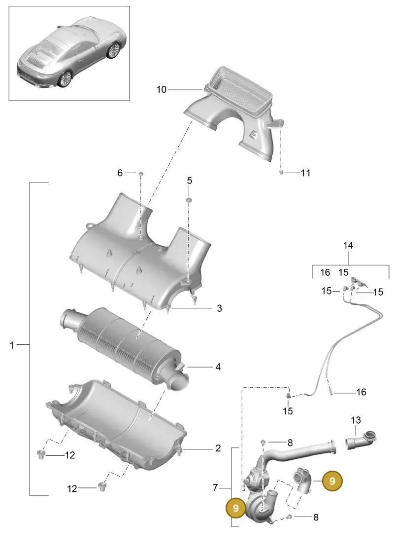 9P1129678 Porsche Hose