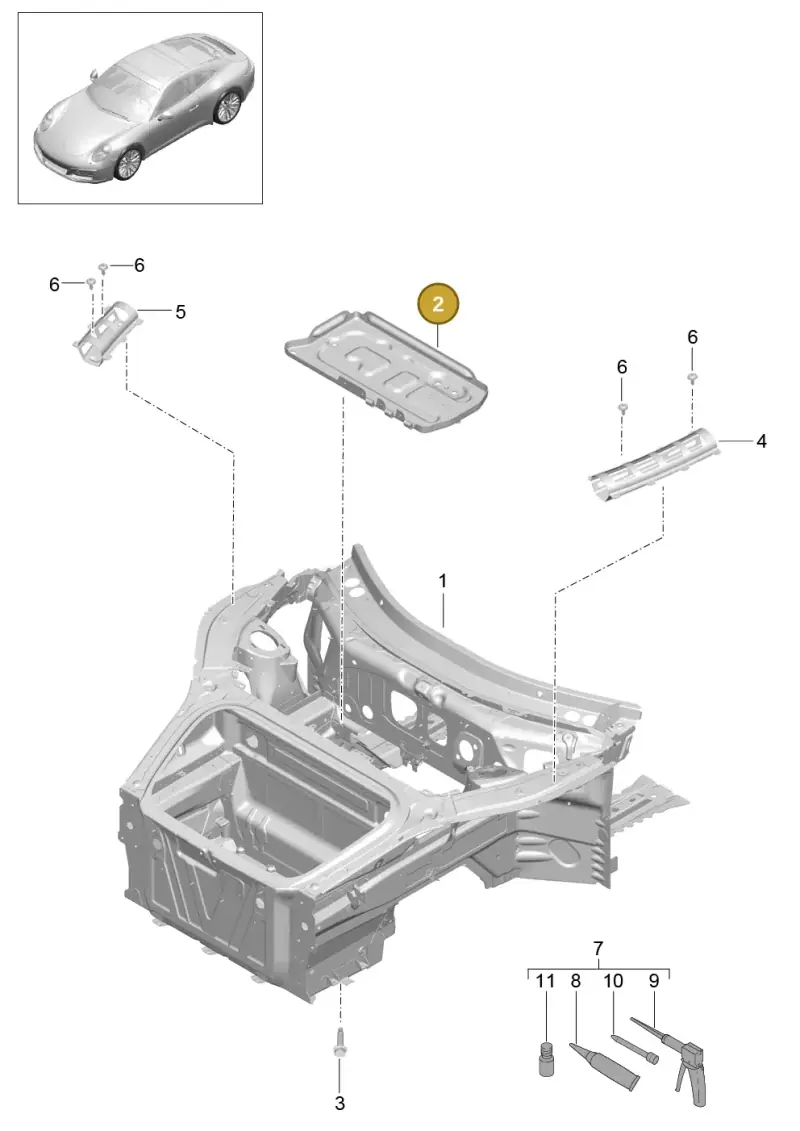 9P1804825C Porsche Battery Console