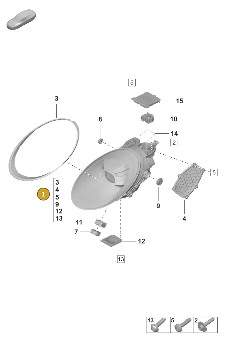 9P5941681D Porsche LED Headlight with Matrix Beam