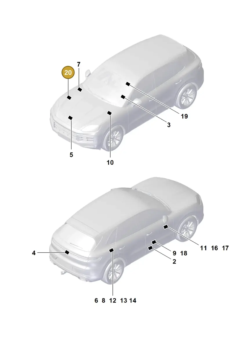 9Y0010004 Porsche Data Plate