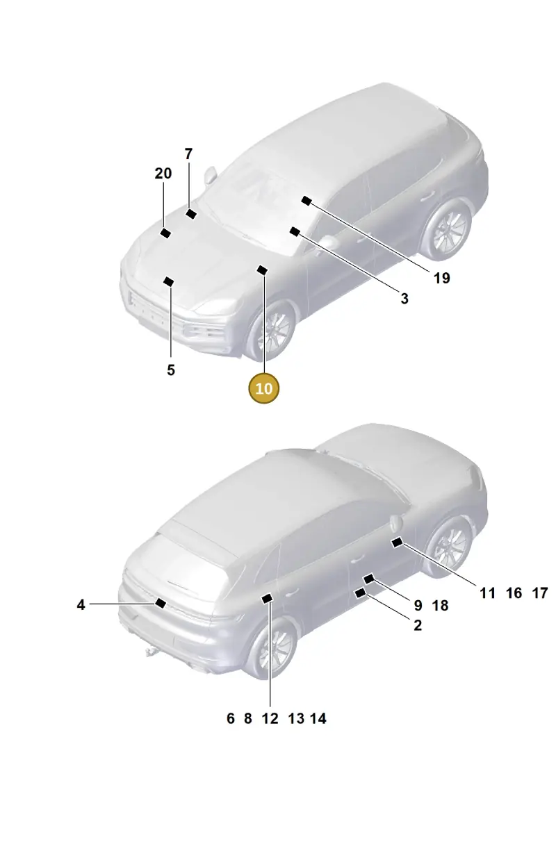 9Y0010014AA Porsche Type Plate * Coolant